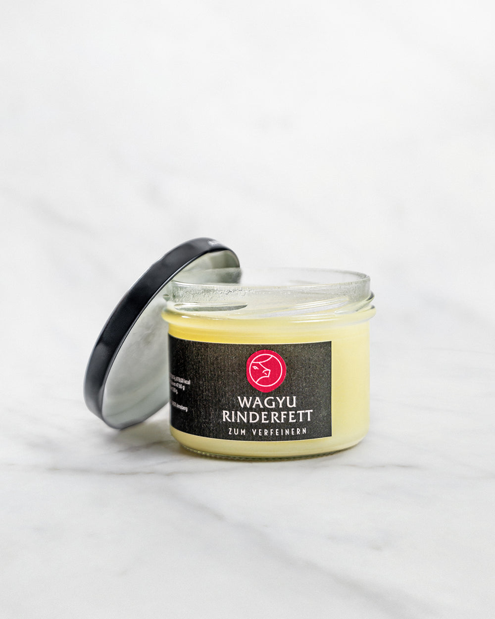 Wagyu Rinderfett im Glas, authentisch verarbeitet, Fett zum verfeinern