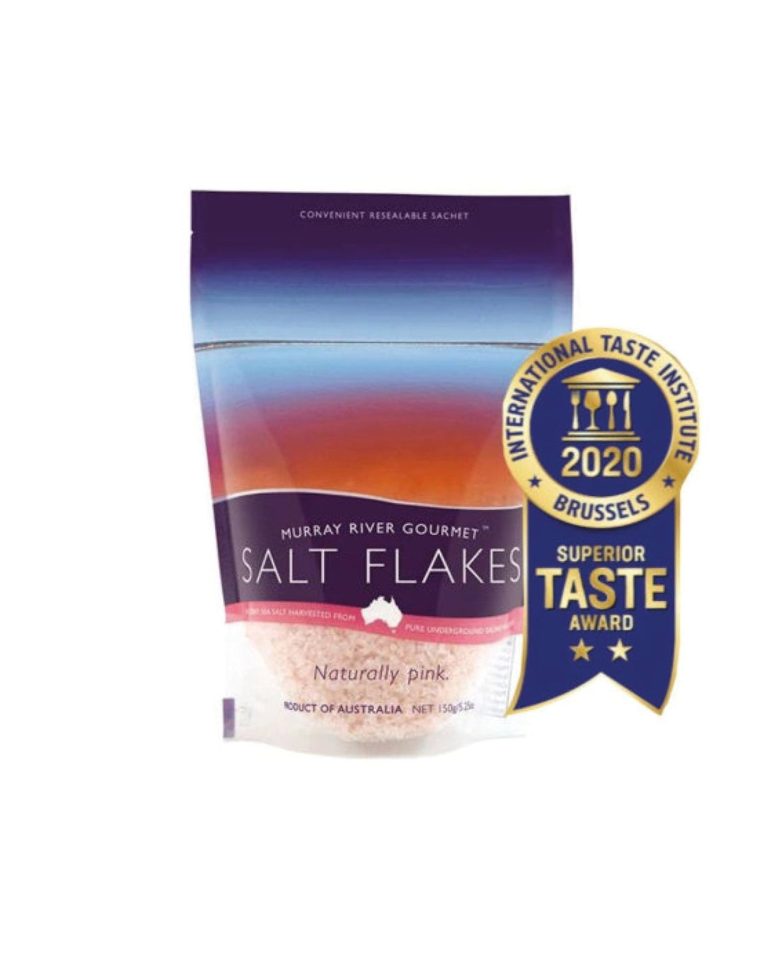 MURRAY RIVER GOURMET SALT, australisches Salz, rosa Salz, Steaksalz, grob, blaue Verpackung, 150g
